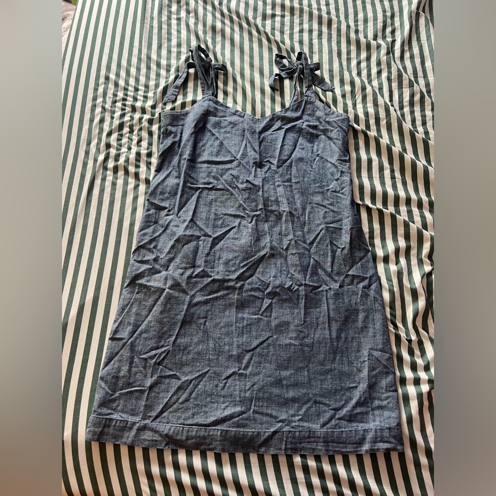 Jcrew Denim Dress with Bow Straps